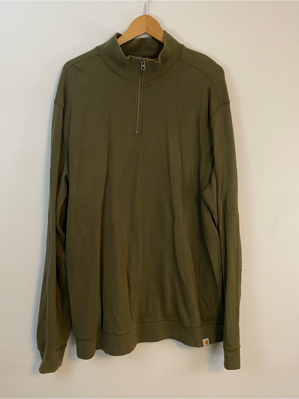 Carhartt Green 1/4‎ Zip Pullover Sweatshirt Mens XL Tall